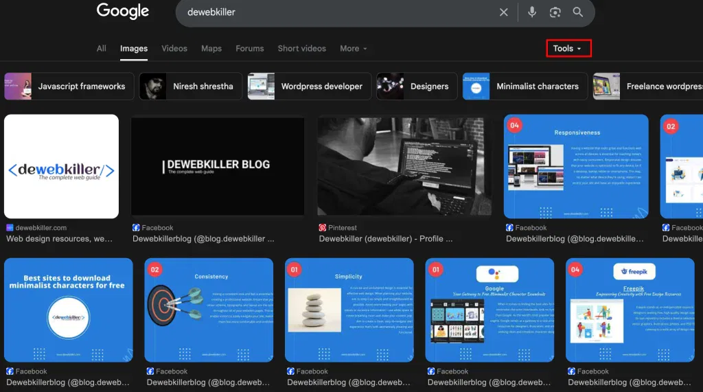 Tools menu
