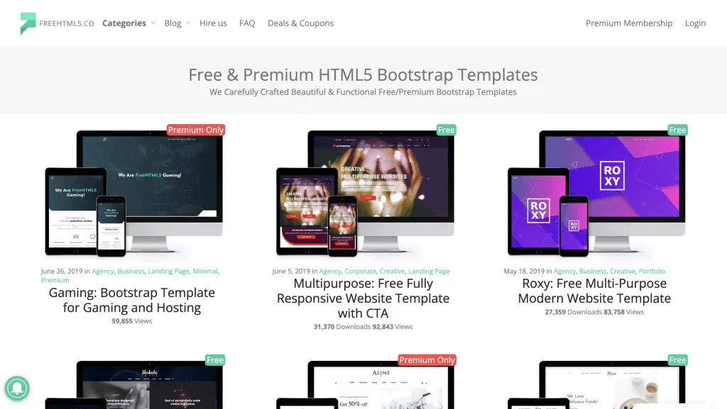 FreeHTML5.co-Free Sites to Download Stunning Web Templates