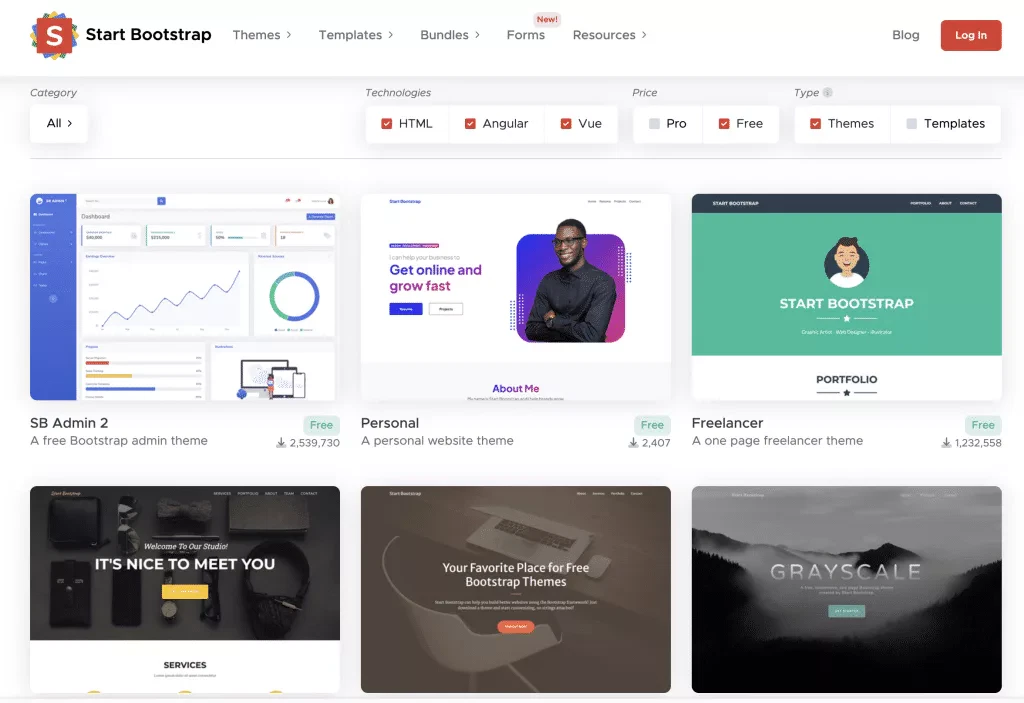 Free Sites to Download Stunning Web Templates-Start Bootstrap